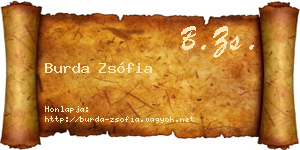 Burda Zsófia névjegykártya