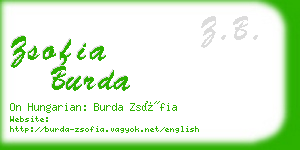 zsofia burda business card